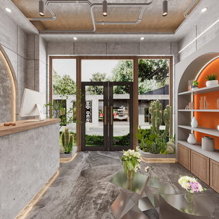 工装设计 花店效果图两种方案